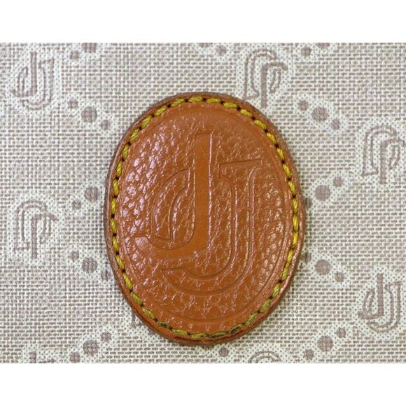 VTG JOE LEATHER HANDBAG SIGNATURE PVC BROWN LEATHER XBODY BAG SHOULDER BAG PURSE - Picture 6 of 11